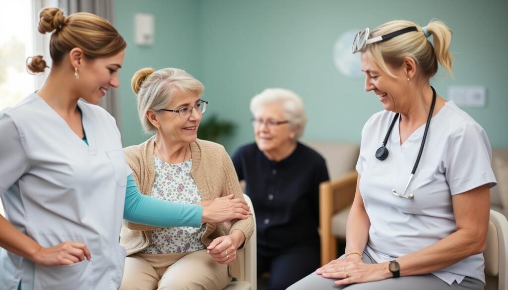 Allied health professionals providing aged care services to elderly patients in Sydney